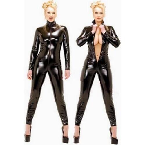 Best Seller Black Sexy Crotch Zipper Catsuit Female Body With Long Sleeves Sexy Lingerie Clubwear Pole Dance Disfraces CE165