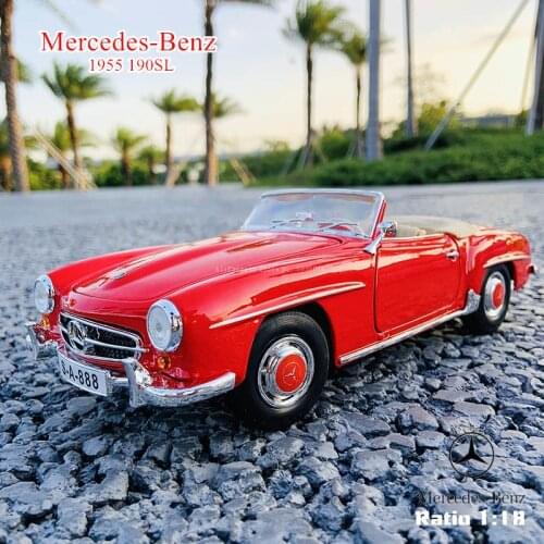 Maisto 1:18 Mercedes-Benz 1955 190SL Alloy Retro Car Model Classic Car Model Car Decoration Collection gift