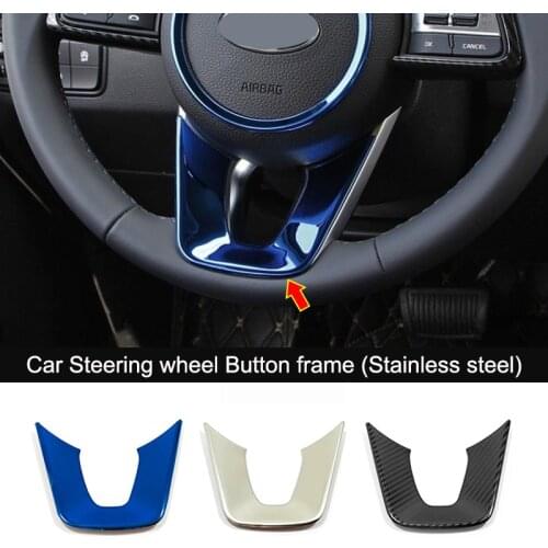 Stainless steel Car steering wheel button Sticker Decoration Cover Trim For KIA XCeed 2020 Car Accessories 1pcs