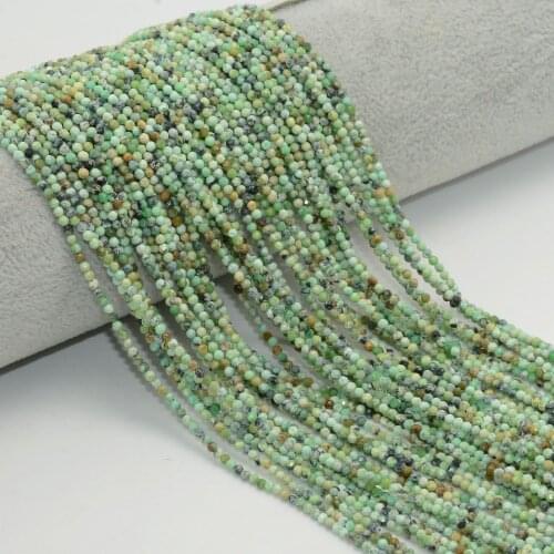 2 strands Natural Genuine Variscite Faceted Loose Round Beads 2mm,3.5mm,4mm