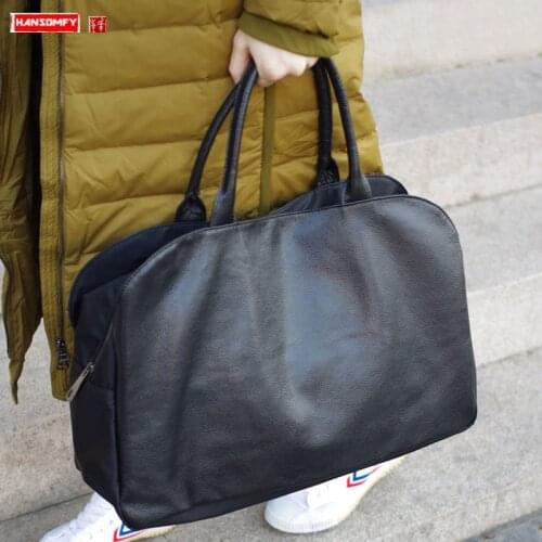 2021 new genuine leather Women handbags soft black leather large-capacity portable tote bag outing short-distance travel bags