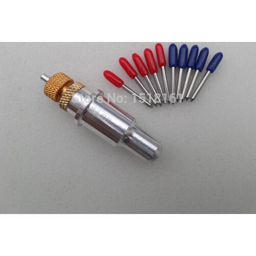 New Reliable 1pc Liyu Graphtec 14mm Blade Holder +10pcs HQ 45 / 60 Degree Roland GCC Helo Ruijie Cutter Plotter Cutting Blades
