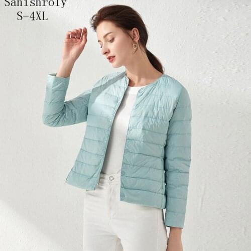 New Autumn Winter Ultra Light 90% White Duck Down Women Warm Lightweight Coat Female Short Windbreaker Parka Womens Down Jacket