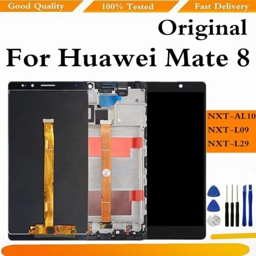 Original For Huawei Mate 8 NXT-L29 LCD Display Touch Screen Digitizer Replacement Parts With Frame For Mate 8 Display