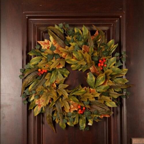 Autumn Artificial Wreath Halloween Thanksgiving Wreath On The Front Door Mirror Window Perfect Gift For Your Lover Friends