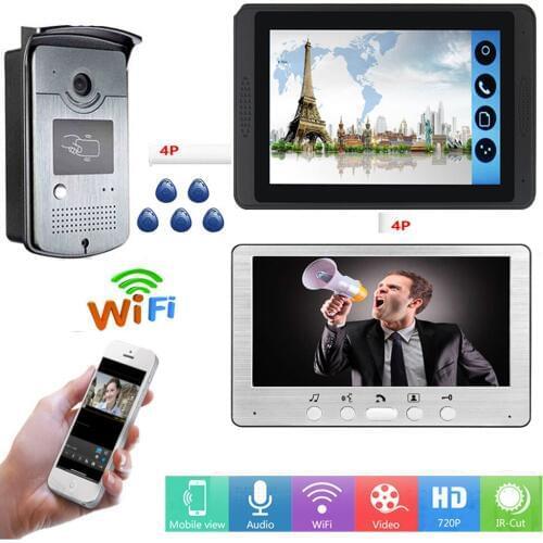 APP Control RFID Unlock Video Intercom 7 Inch LCD Wifi Wireless Video Door Phone Doorbell Waterproof Visual Door Intercom System