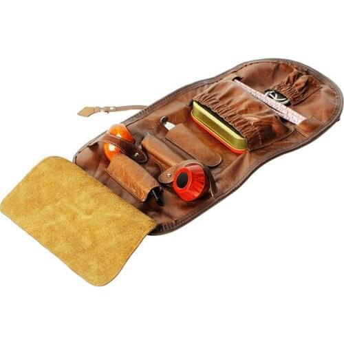 43*20cm High Quality Pure Cowhide Tobacco Pouch Vintage Brown Black Portable Single Double Pipe Tobacco Storage Nonslip