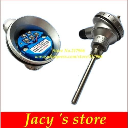 Thermal resistance high temperature pt100 temperature sensor probe integrated temperature transmitter 4-20MA RTD