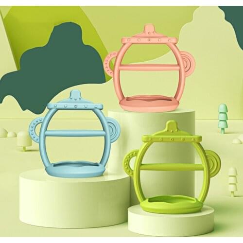 Bracelet Type Teether Bottle Toy Silicone Nipple Molar Learn Feeding Handle for Baby Kids Children Bite Teether Pacifier Chain