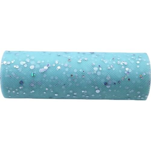 10 yards/roll 15cm Tulle with Glitter Sequin Organza Tutu Fabric Wide Lace DIY Crafts for Wedding Decoration Birthday Party
