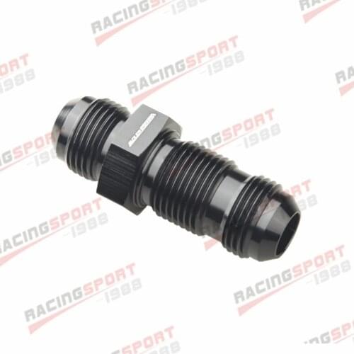 Universal Straight AN10 AN-10 Bulkhead Adpater Fitting Aluminum Alloy Black