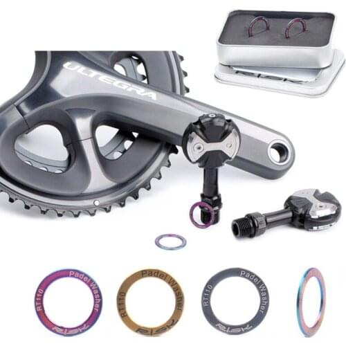 Risk Bicycle Pedal Spacer Crank Gasket Pedal Abnormal Sound Maintenance Ring Washer MTB Bicycle Titanium Alloy Pedal Pad