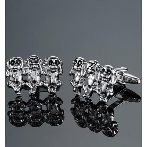 Lovely Monkey model Cufflinks new fashion jewelry fashion shirt metal Cufflinks mens business suit button pin gift
