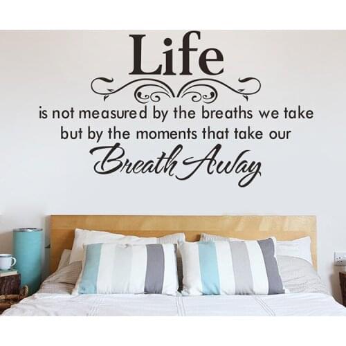 Life is not measured...vinyl decals quotes wall stickers home decor living room art mural removable