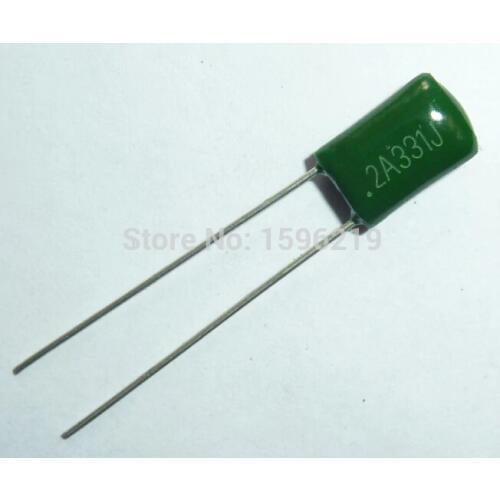 10pcs Mylar Film Capacitor 100V 2A331J 330pF 0.33nF 2A331 5% Polyester Film capacitor
