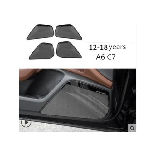 12-18Car Styling Stereo Speakers Decoration Frame 4pcs For Audi A6 C7 Interior Door Audio Speaker Cover Trim Auto Accessories