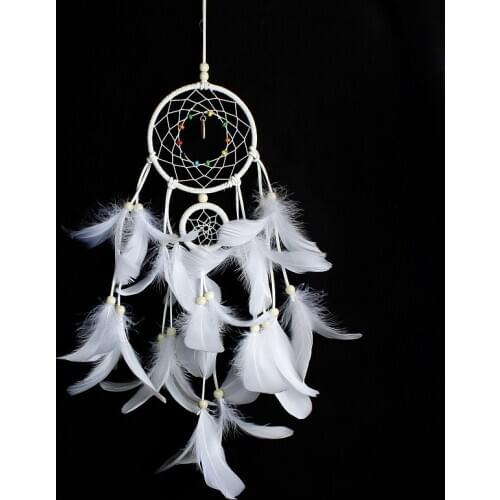 2 Dream Catcher Hoops 55cm Dream Catchers Hanging Feathers Beads Pendant For Home Decoration Vividly Wind Chimes Indian Style