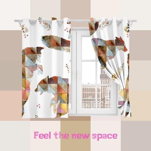 Perforated Hook 3D Blackout Curtains Wolf Artistic Nordic Custom Full Blackout Sunscreen Windows Bedroom Living Room Decoration