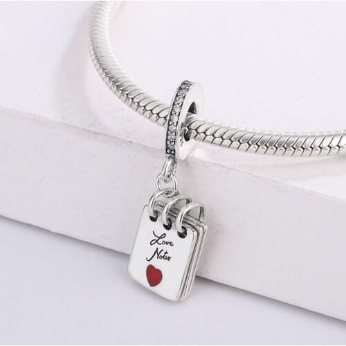 925 Sterling Silver Love Diary Notebook To Record Couples Bit By Bit Pendant Charm Bracelet DIY Jewelry Making For Pandora