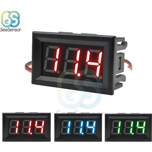 AC 70-500V 0.56" LED Digital Voltmeter Voltage Panel Meter Volt Instrument Tool 2 Wires Red Green Blue Display 0.56 Inch