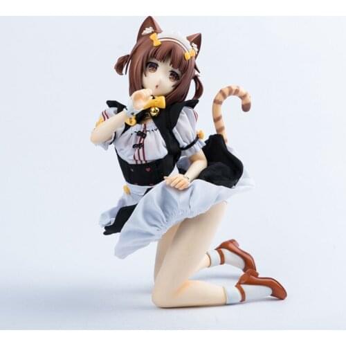 Anime Toys Beautiful Girl NEKOPARA Maid Red Bean Cat Ear Maid 1/4 Traits Kneeling Posture Model Boxed Figurefigure sexy