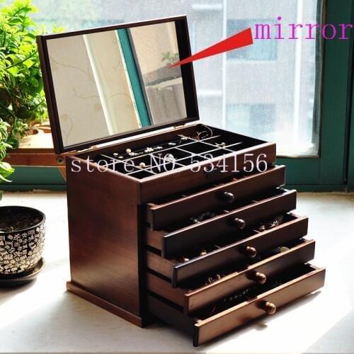 Upgraded version Wood Jewelry Box Storage Gift Display Box Jewelry Lagre Gift Box Packaging casket marriage gift box