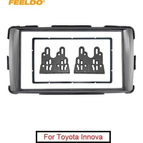 FEELDO Car Stereo Audio Fascia Frame Plate for Toyota Innova 2011+ 2Din CD/DVD Radio Dash installation Mount Kit