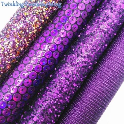 Purple Glitter Fabric, Lizard Faux Leather Fabric, Synthetic Leather Sheet For DIY Bows A4 Size 8"x11" Twinkling Ming XM098
