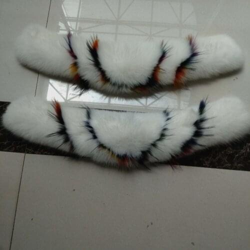 JKP Stripe Real Fox Fur Collar Winter Women Scarf Thicken Warm Shawl and Wraps Hat Accessory Cute Scarves