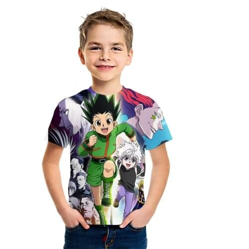 Hunter x hunter summer new childrens T-shirt 3D printing Harajuku T-shirt boys and girls simple short-sleeved fashion clothes