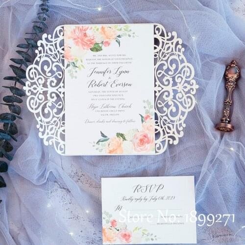 Best wishes laser cutting happy birthday greeting cards in good quality