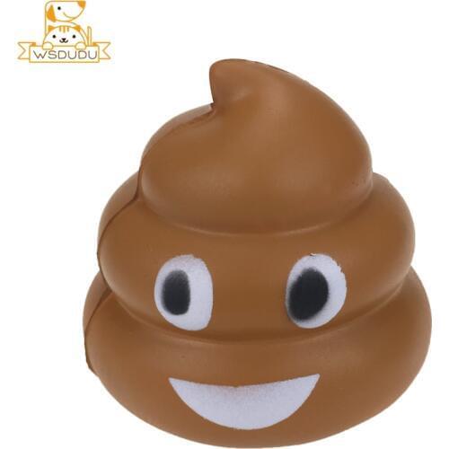 Smile Poop Cartoon Squishy Soft Toys Funny Face Expression Sticker Cute Squeeze Squishies Slow Rising Anti Stress Gift For Adult