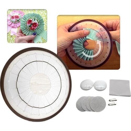 Brooch Kit DIY Hand-made Durable Rosette Making Tool with 2 Different Sizes Ornament Patchwork Maker #AW