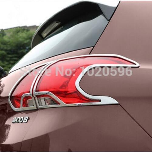 Car Rear Fog Lamp Cover Sticker ABS Chrome Quality For Peugeot 2008 Year 2014 2015 2016 Accessories