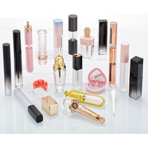 Empty Lip Gloss Tubes Round Square Various Models Cosmetic Container DIY Makeup Lipgloss Wand Tubes Lip Gloss Container 10pcs