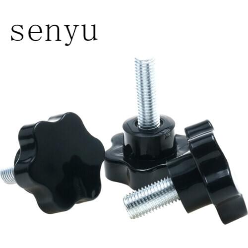 M12 M14 M16 1pcs Thread Replacement Star Hand Knob Bakelite Hand Tighten Screw Tightening Screw Black Head diameter 60mm