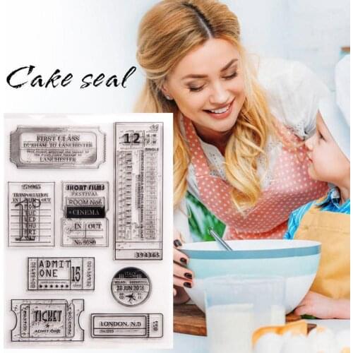 1Pc Vintage Tickets Postmarks Clear Stamps Silicone Seal Scrapbooking Stamp Making Album New Stamp Card Decorative Photo Fo I6A1