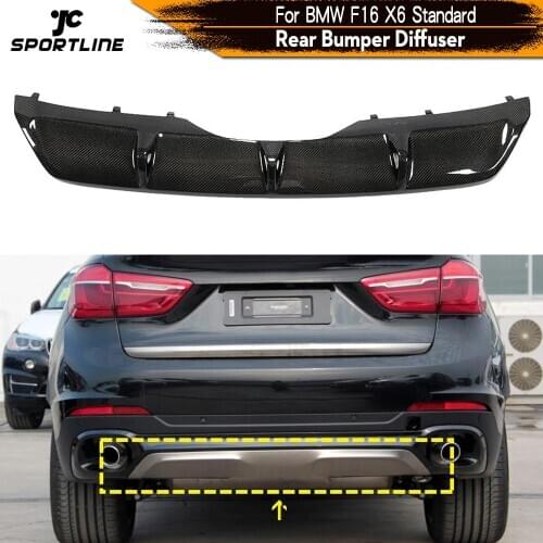 Carbon Fiber Rear bumper Lip Diffuser Spoiler For BMW X6 F16 Standard 2015 2016 2017 2018 Rear Diffuser Body Kit Splitter