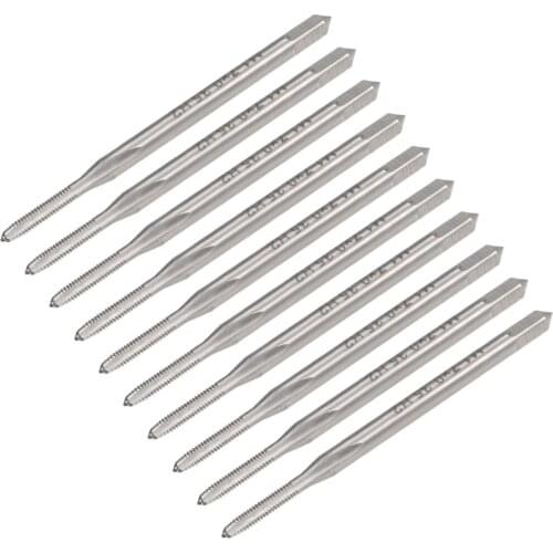 Uxcell Metric Machine Tap M1.7 Thread 0.35 Pitch 3 Straight Flutes H2 High Speed Steel 10pcs
