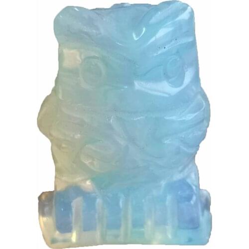 High Quality Natural Hand Carved Jade Animals Opalite Owl Crystal Owl Folk Crafts For Healing Gifts