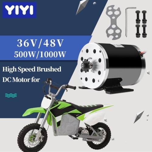 36V 48V 500W 1000W High Speed Brushed DC Motor for Electric Vehicle Go Kart Scooter E Bike Motorized Bicycle ATV Moped Ebike