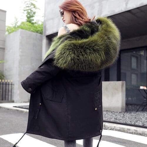 2019 new Haining winter scorpion fox fur liner to overcome female fur coat female long section Parker coat