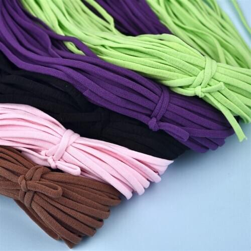 10/50Yard 5mm Colorful High-Elastic Rope Flat Rubber Band String Mask Ear Hanging Cord Tape Garment Tape DIY Sewing Accessories