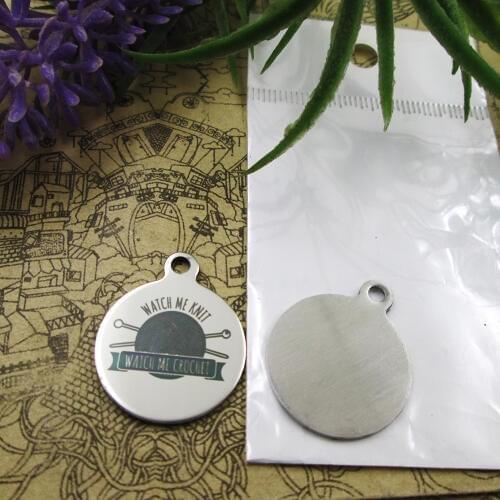 10pcs--"Watch Me Knit Watch Me Crochet"stainless steel charms 5 styles for choosing DIY Charms for necklace bracelets