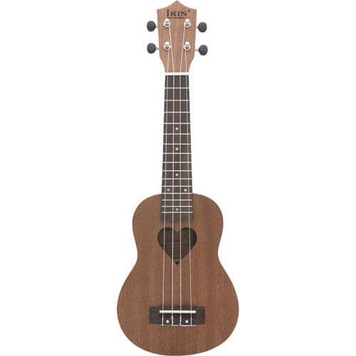 21 inch Sapele Ukulele Hawaiian Small Guitar 4-string Ukulele Heart-shaped Sound Hole Musical Instrument for drop-shipping