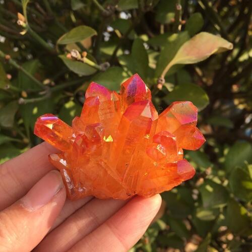 55g orang Aura Quartz Crystal VUG Titanium Bismuth Silicon Cluster Rainbow