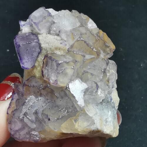 60.3gNatural rare mica purple fluorite cluster mineral specimen stone and CRYSTAL HEALING CRYSTAL QUARTZ GEM