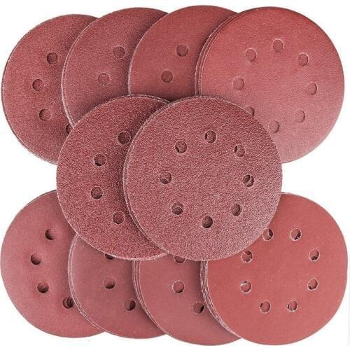 80PCS Sanding Discs Pads, 40 60 80 100 120 150 180 240 320 400 Grits 8-Holes Sandpaper Assorted for Random Orbital Sander