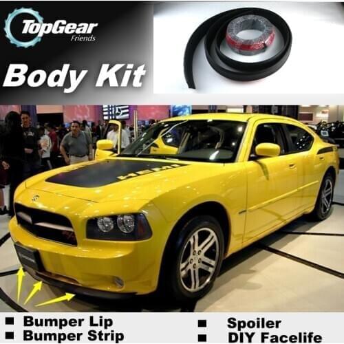 Bumper Lip Deflector Lips For Dodge Challenger SRT MK3 2008~2020 Front Spoiler Skirt For Top Gear Fans Tuning / Body Kit / Strip