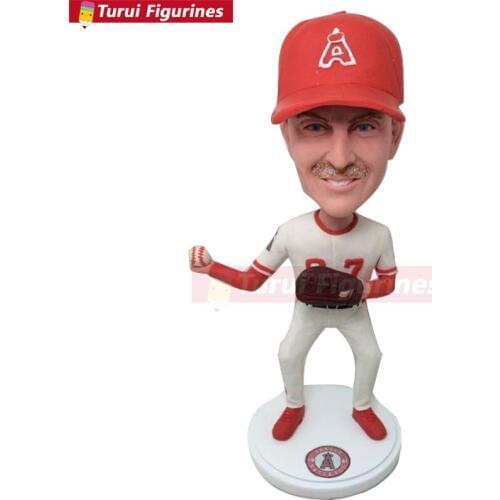 Baseball Custom Bobble Head Personalized Bobble Head Clay Figurine Based on Customers' Photos Birthday Cake Topper Grandpa Gift